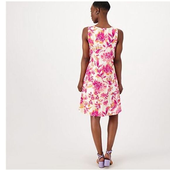 NWT Isaac Mizrahi Plus Size Sleevless Blue/Green Print Summer Sundress - Size 1X - Picture 4 of 6